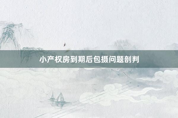 小产权房到期后包摄问题剖判